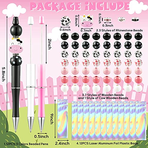 W1cwey Set di 122 penne a sfera con motivo mucca