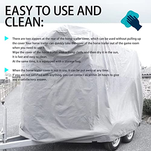 Abdeckplane pferdeanhänger, Pferdeanhänger abdeckplane, 420D Oxford Tuch UV-beständig, Wasserdicht, Staubdicht, Universelle Pferdeanhängerabdeckung (L355 x W185 x H225cm(L140 x W73 x H89in))