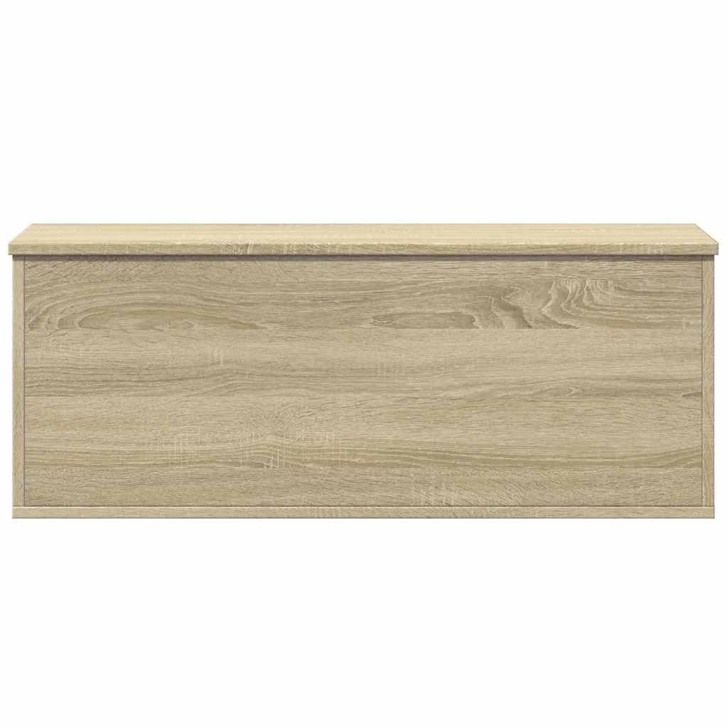 vidaXL Caja de almacenaje Madera ingeniería Roble Sonoma 90x35x35 cm, Caja de Mantas, Cofre de Almacenamiento, baúl de Juguetes, Caja de Juguetes