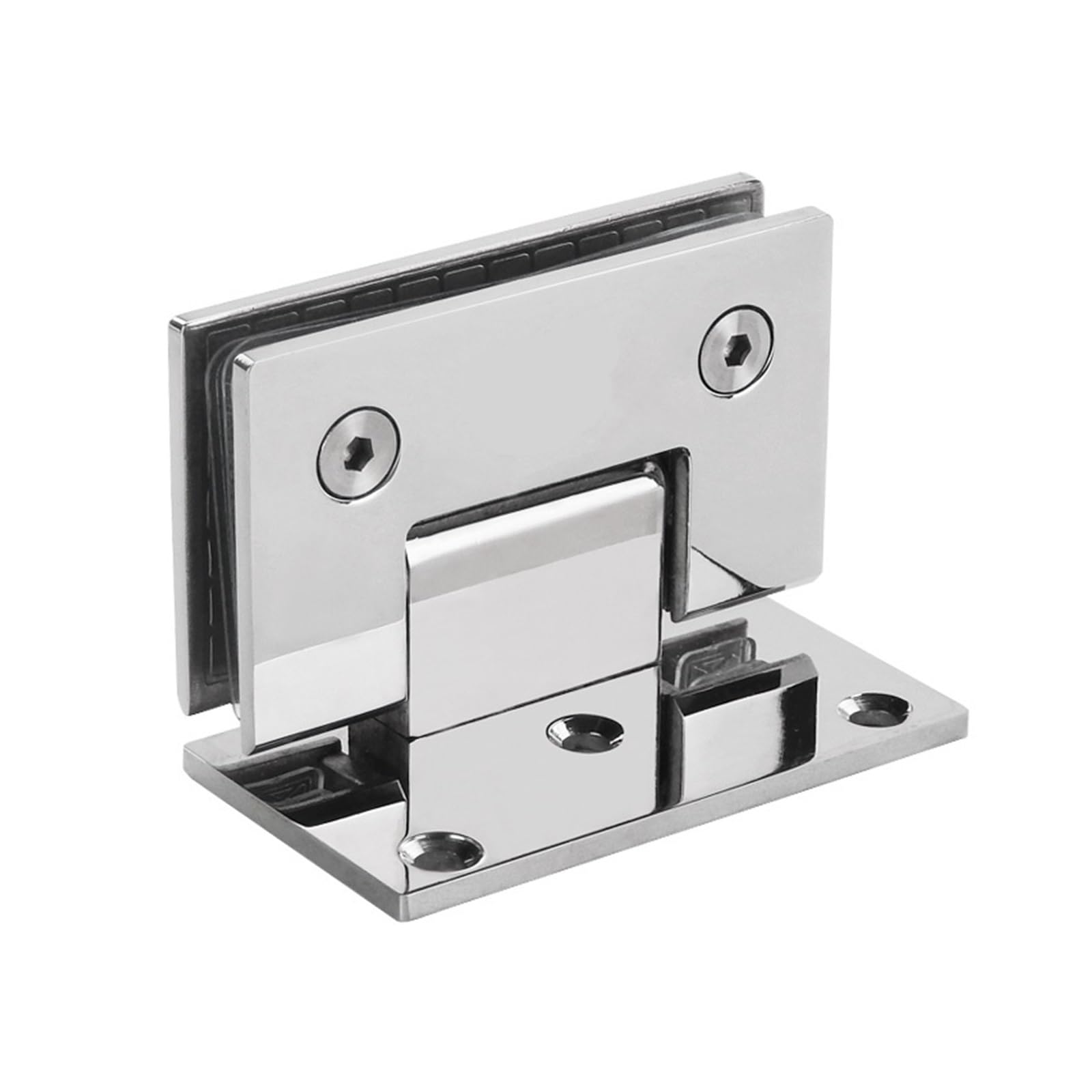 Hinges, Glass Door Bathrooms Wall Mount Shower Fixing Clip Chrome Hinge 90 Degrees is Open