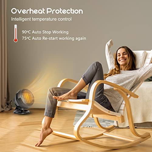 Verwarmingsventilator, 1800 W, PTC, ventilatorkachel, keramiek, elektrisch, intelligente thermostaat, drie warmtestanden, ventilatorkachel voor badkamer - Afbeelding 3