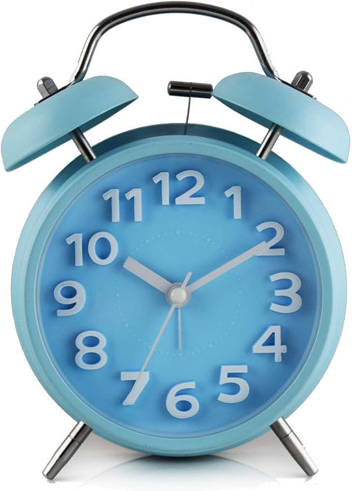 Amazon.com: 4 inch Twin Bell Alarm Clock Non Ticking， Battery