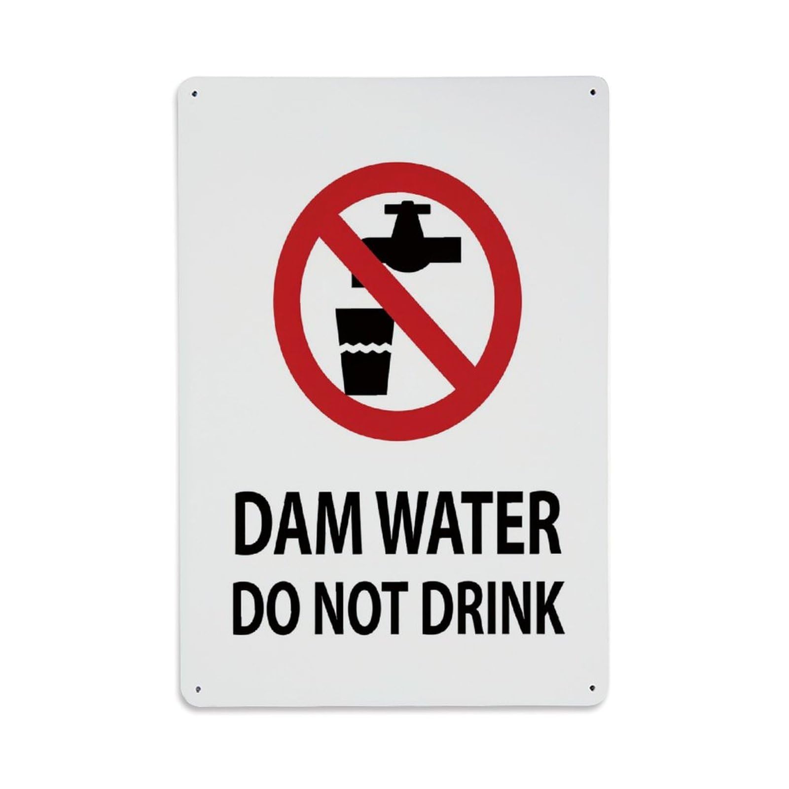 Enderetf Vintage No Drinking Water Sign Tin Sign Metal Poster, Home Bar Garage Man Cave Cafe Indoor & Outdoor Wall Decoration 8X12inches