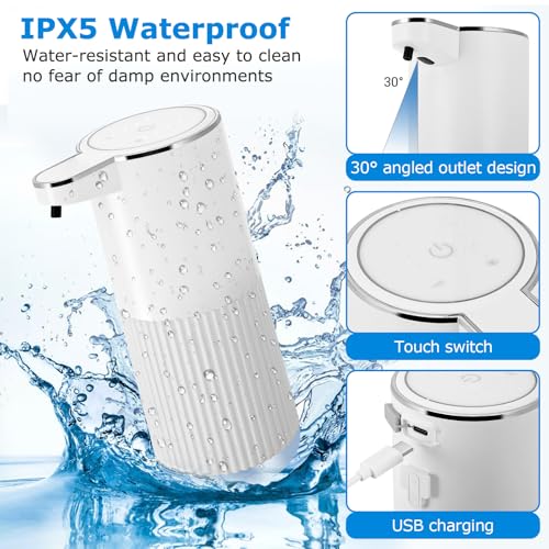 Image of 2Pack Automatic Soap Dispenser,Automatic Touchless Hand Soap Dispenser, Upgrade 4-Level AdjustableWaterproof Wall Mount Kitchen Auto SoapPump for Thin & Thick Liquid