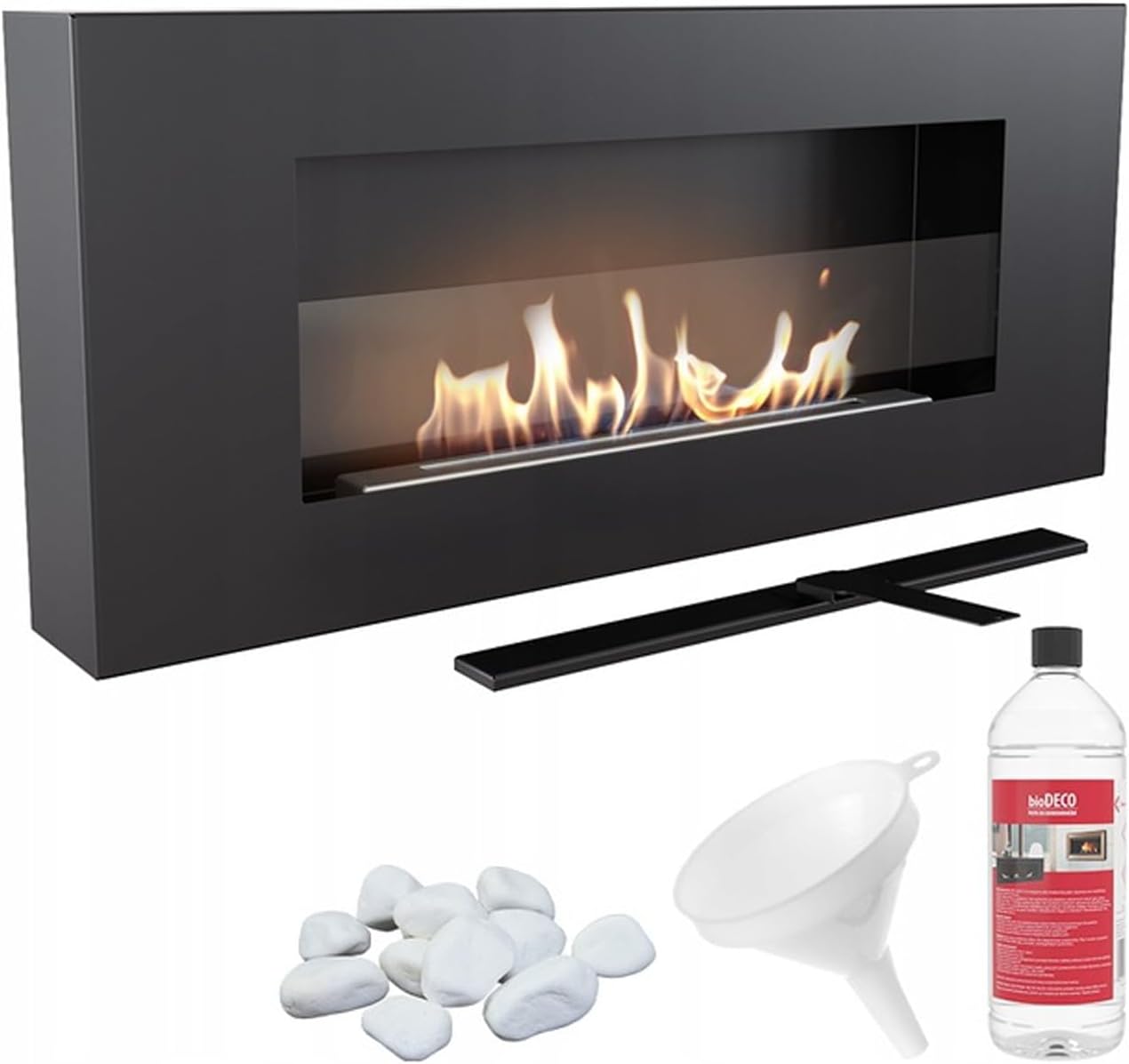 HOMCOM Bio-Ethanol Kamin - 6800 BTU, 1,5L Tank, 3h Brenndauer - Rauchfrei Für Innen & Außen