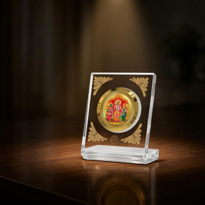 Image of DIVINITI 24K Gold Plated Religious Car Dashboard Frame | Premium God Idol Frame for Car, Home Mandir & Office Table | Spiritual Gift, Decorative Showpiece
