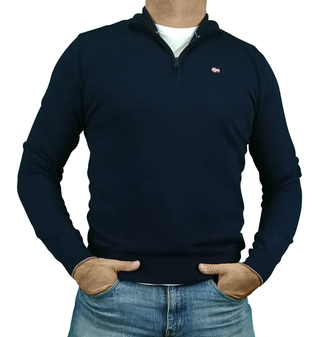 Napapijri Davamand V3 Herrenpullover – Marineblau, Bequemer Sweatshirt-Stoff