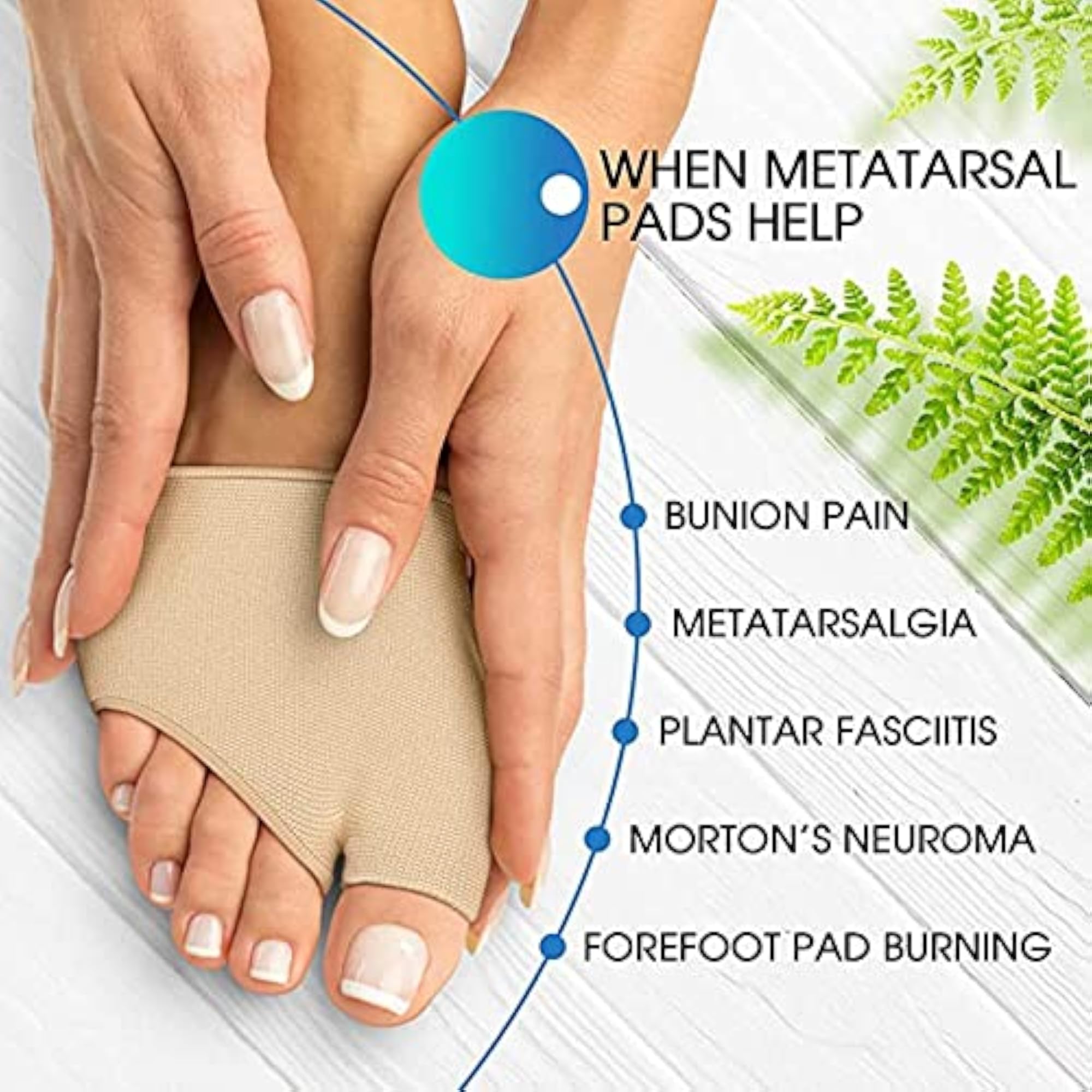 Skin Gel Metatarsal Forefoot Pad Support for Pain Relief