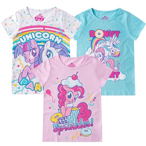 My Little Pony Girls 3 Pack Short Sleeve T-Shirt for Big Kids