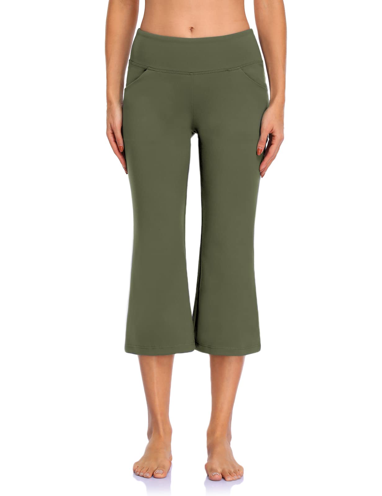 MOVE BEYOND Donna Pantaloni e Pinocchietti Bootleg da Yoga con 4 Tasche a Vita Alta Controllo di Pancia