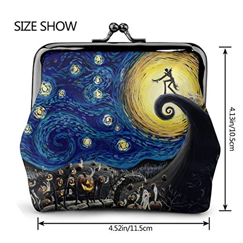 Dead The Nightmare Before Christmas Leather Coin Purse Small Kiss-Lock Change Pouch Clasp Closure Buckle Wallet For Women Girl #TOP4