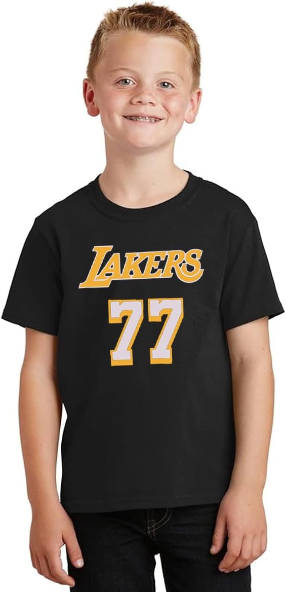 Outerstuff Luka Doncic Los Angeles Lakers #77 Kids Boys 4-7 Size Player Name & Number T-Shirt - Image 2