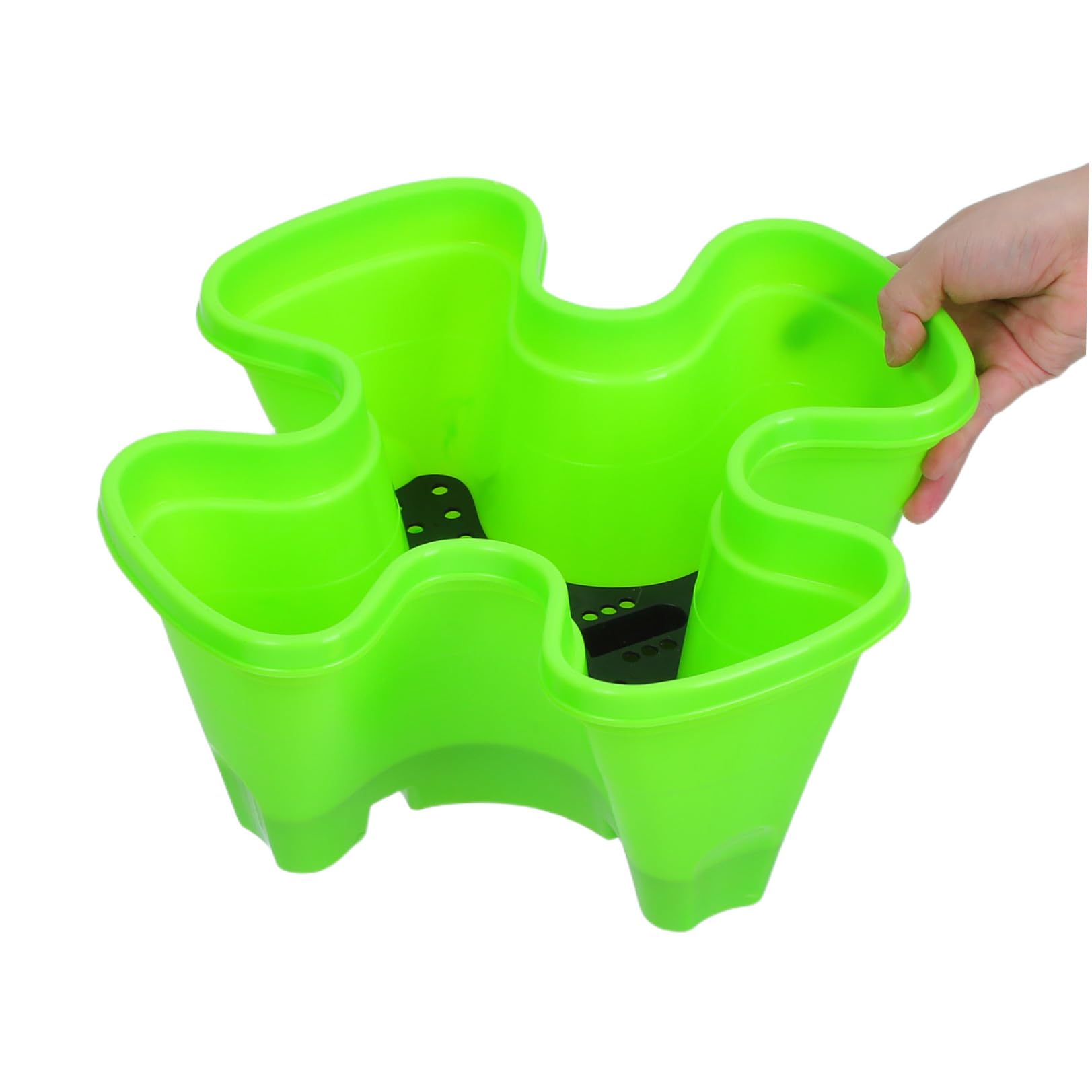Tour à Fraisiers en Plastique Jardinière à Fraises Multi-Couches en Abs Vert, Roues Intégrées, Empilable, pour Balcon et Extérieur, Petites Fleurs et Herbes