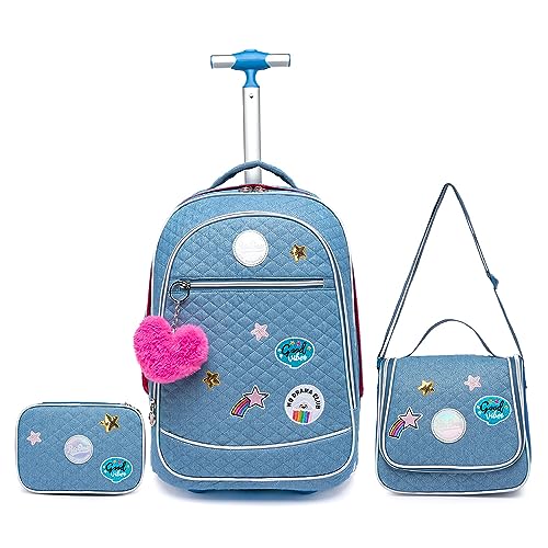 Kit Mochila Rodinha Feminina Juvenil Polo One Lancheira Térmica Estojo Organizador