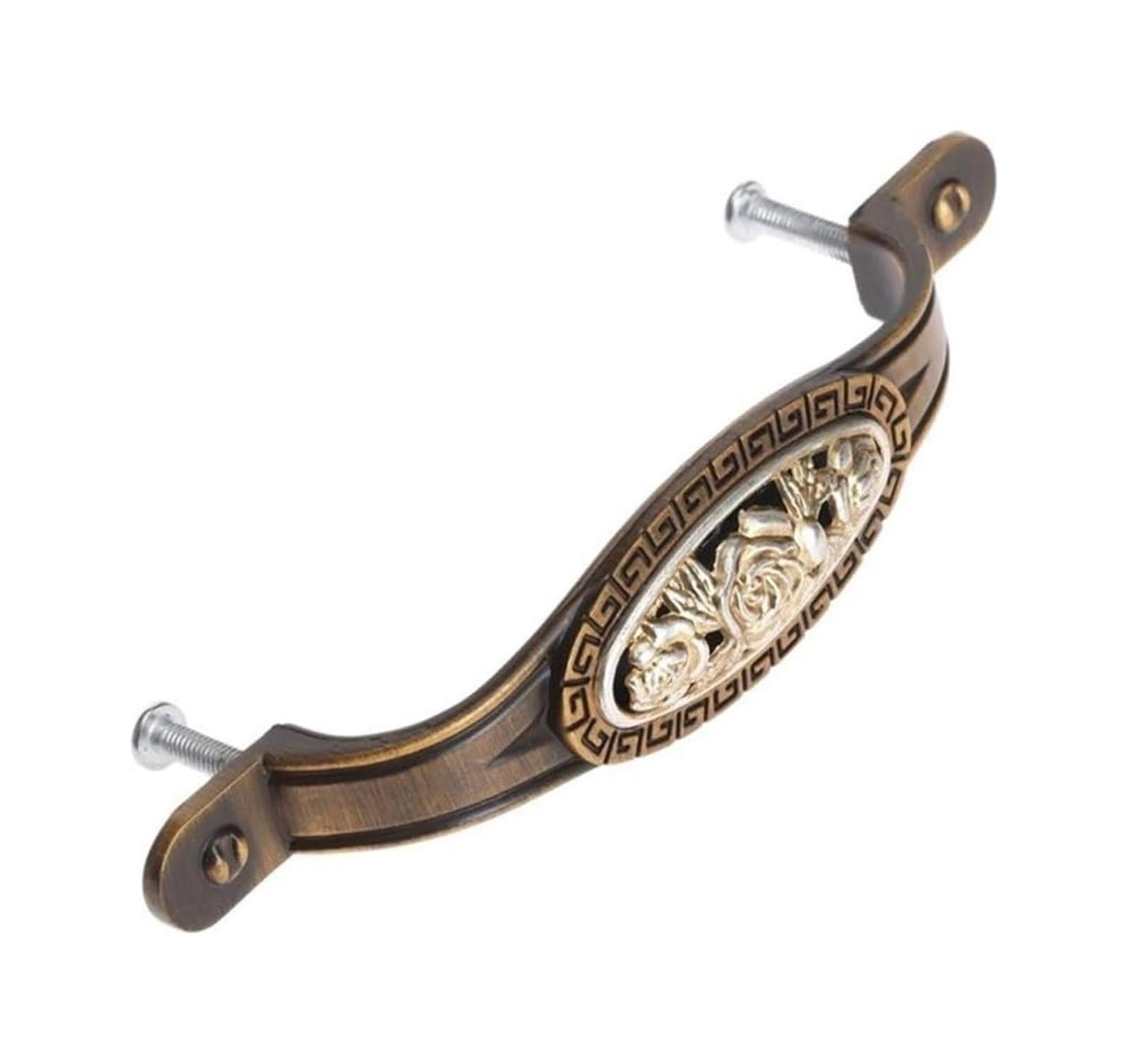 Opeximatun Kitchen Cupboard Handles, Bronze Zinc Alloy Cupboard Drawer Handles, Single/Double Hole(Double Hole 96mm)