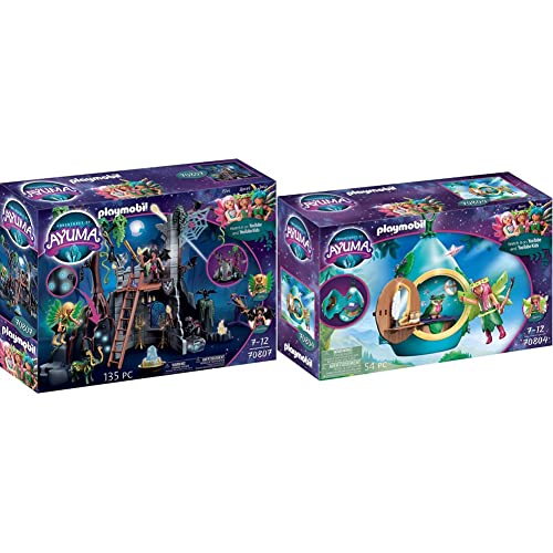 PLAYMOBIL Adventures of Ayuma 70807 Bat Fairies Ruine, Mit Lichteffekt, Spielzeug für Kinder ab 7 Jahren & Adventures of Ayuma 70804 Tropfenhäuschen, Ab 7 Jahren
