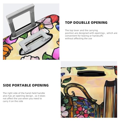 Stack Of Books With Ornate Teacup Elastic Travel Luggage Covers Dustproof Scratch-Resistant Suitcase Protector Fit 22-24 Inch3