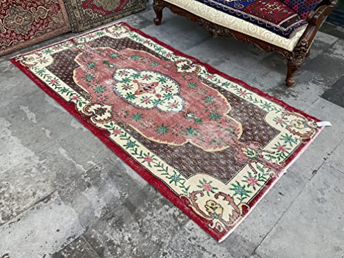 Best Quality Red Colors Turkish Rug, Organic Wool Anatolian Rug, Home Decor Vintage Caret, Soft Colors Turkish Rug, Living Room Decorative Turkey Rug #TOP1