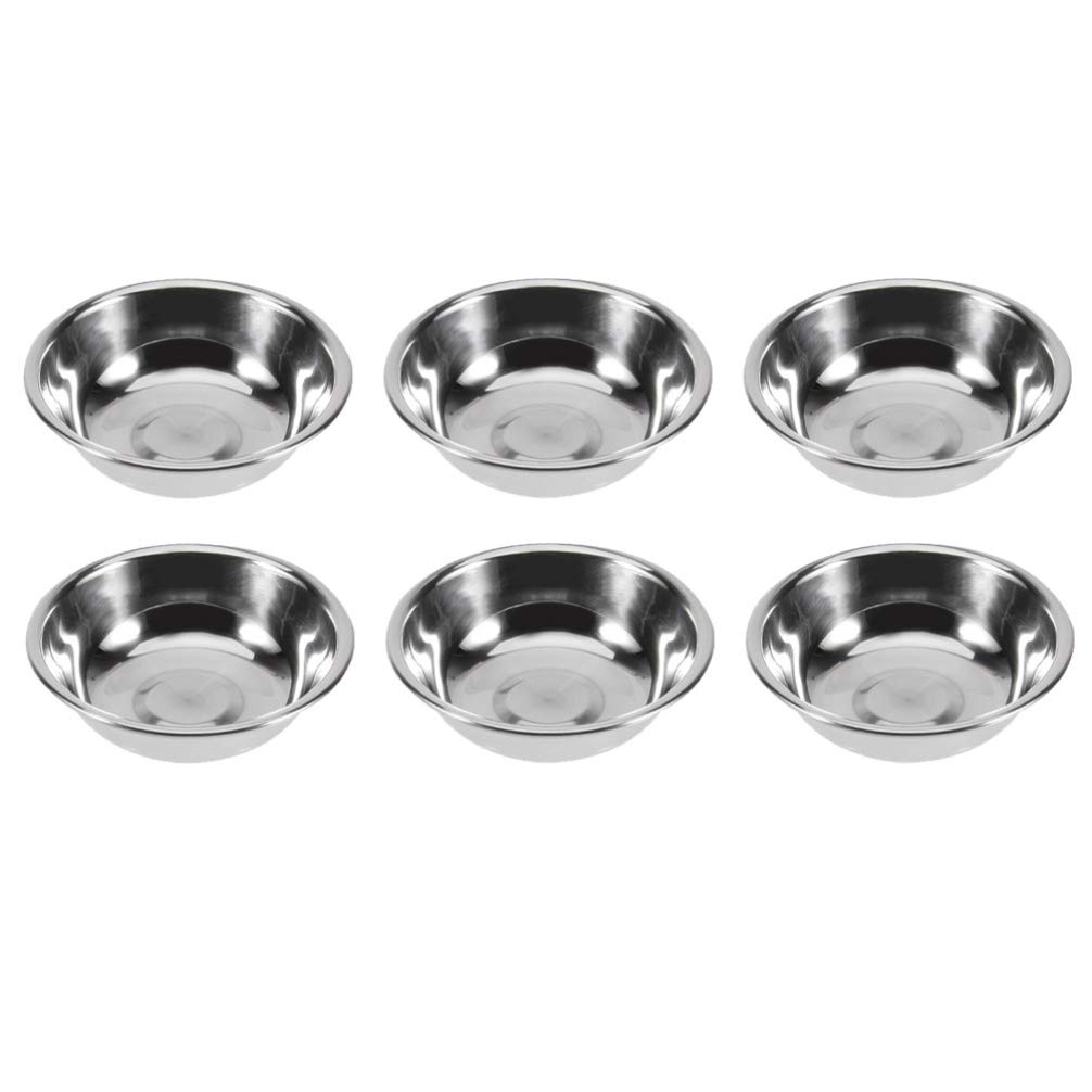 BESPORTBLE 6pcs Stainless Steel Plate Home Appetizer Dish Dipping Bowls Seasoning Dish Kitchen Tool Vinegar Dish Kitchen Gadget Stainless Steel Sauce Dish Sauce Bowl Appetizer Plate