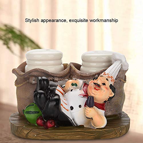 VIFER Chef Statue Salt Pepper Bottle Chef Figurine Resin Chef Ornaments for Kitchen Home Decor Restaurant, Bakery - Image 3