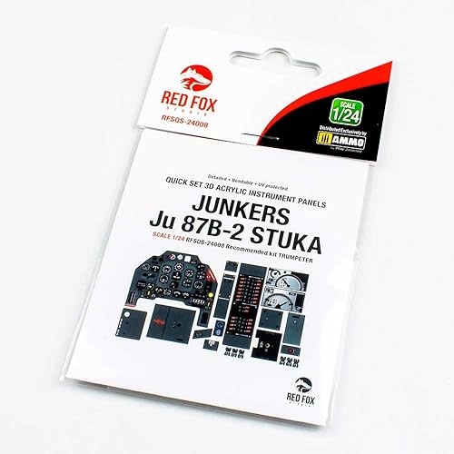 Red Fox Studio RFSQS-24008 124 Junkers Ju-87B Quick Set 3D Panel de instrumentos acrílico Detalle de la cabina (para trompetista)