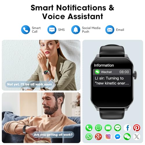 Image of Smart Watches for Men Women, 1.91 inch HD Curve Screen Smartwatch (Answer /Make Call), Activity Fitness Tracker with Heart Rate Sleep Monitor Pedometer, 100+ Sport Modes, Smart Watch for Android iPhone