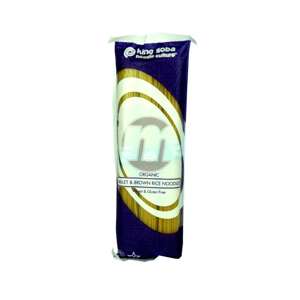 Caja de 12 fideos de arroz integral y mijo orgánico King Soba (250 G) sin trigo y gluten