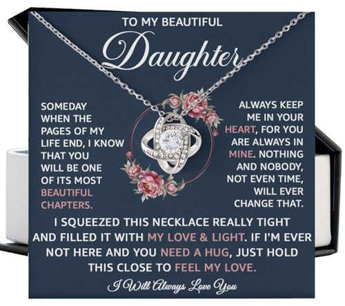 To My Daughter Necklace From Dad Or Mom With Heartfelt Message & Elegant Box - Valentines, Mother's Day Gifts, Jewelry Gift For Daughter From Mother Or Father On Birthday, Graduation & More