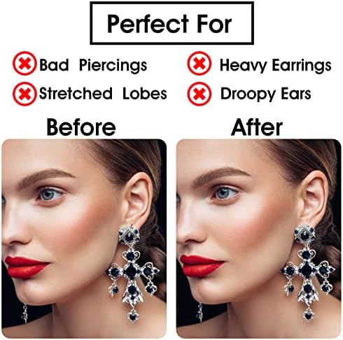 ASTER 3 Pairs Earring Lifters Earring Support Backs for Heavy Earrings Drooping, Earring Lifters Backs Repacements for Heavy Earrings with Storage Box