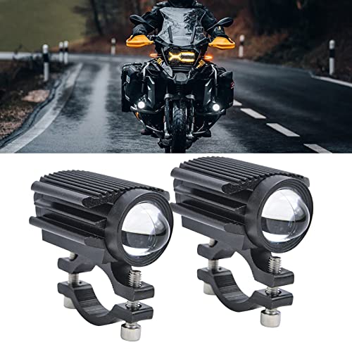 YOMTOVM 12000LM Motorcycle LED Driving Lights, Mini Fog Lights 60W 6000K Super Bright Amber White Aux Spotlight for Motorcycle Truck ATV SUV Car Yacht, 2 Pack