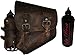 La Rosa Rustic Brown Leather Softail Rigid Chopper Bobber Left Swing Arm Saddlebag with Fuel Gas Bottle