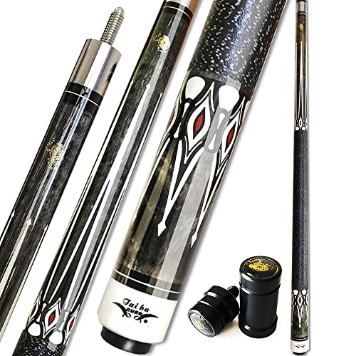 Tai ba cues Pool cue Stick, 13mm Multilayer Leather Tip, 58″, Linen Wrap, Hardwood Canadian