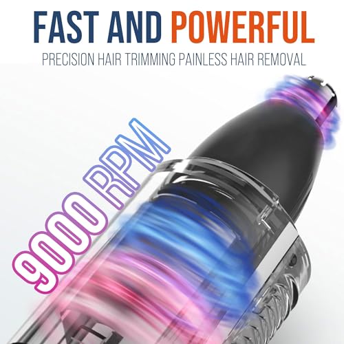 7AM2M PersonalCare Electric Nose and Ear Hair Trimmer – Rechargeable, 9000 RPM High-Speed Precision Cutting, Detachable Washable Blade, Portable Design White — view 2