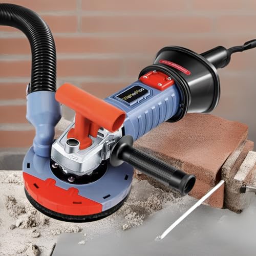 Image of Wohenhao 5 Inch Concrete Planer 1500W with Dust Extraction Shroud and Diamond Cup Wheel, Floor Carpet Vinyl & Tile Adhesive Removal Machine