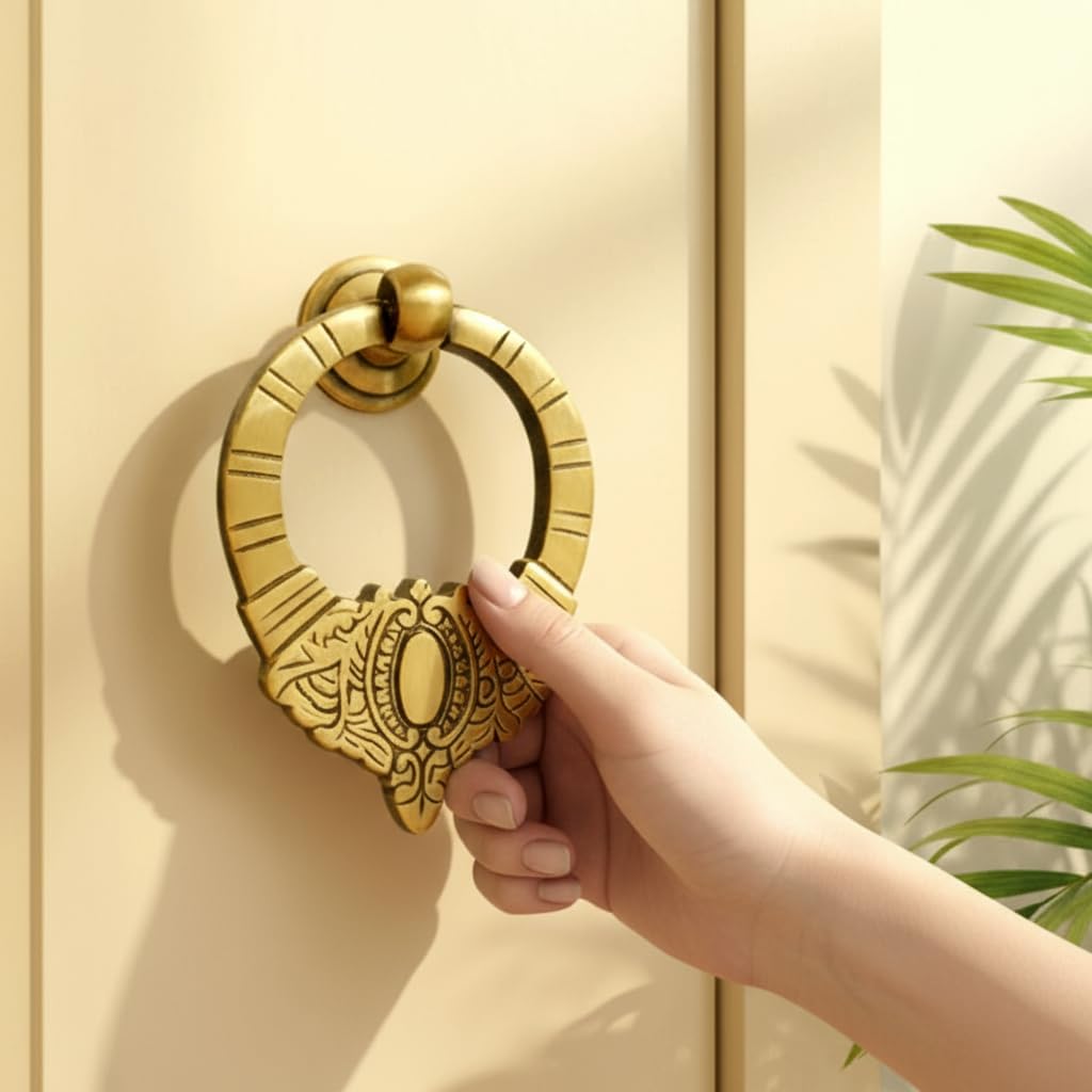Crown Prince Door Knocker DK-025 | Crown Shape Door Knocker | Brass Door Knocker | Handmade Door Knocker for Main Door | Size 5.8 Inchs 450 gm Antique — Amazon image 3