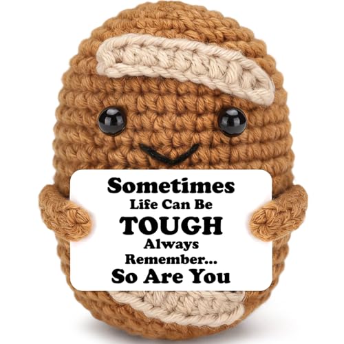 Inspirational Gifts for Women Men Mini Handmade Crochet Bread with Card