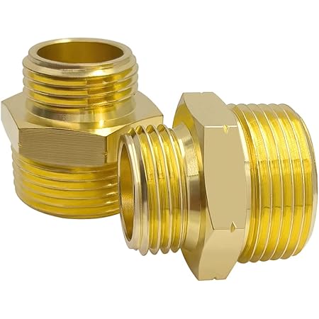 Hooshing 2PCS Brass Garden Hose Adapter 3/4" GHT Female To 3/8" NPT Male Thread - View #12