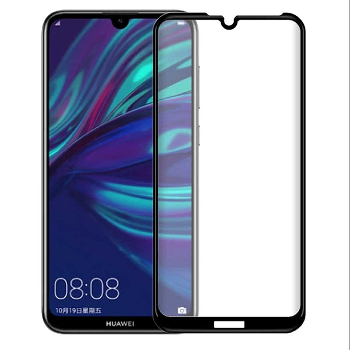 Zore Huawei ile uyumlu Y6S 2019 Kenarları Kırılmaya Dayanıklı Cam Ekran Koruyucu Siyah