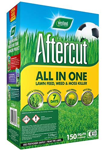 Aftercut All In One Lawn Feed, Weed and Moss Killer, 150 m2, 5.25 kg