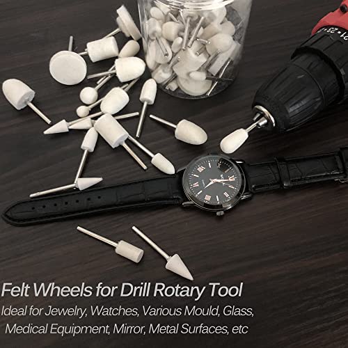 Polishing Buffing Wheels Wool Felt With 1/8 Inch Shank Buff Wheel For Dremel Rotary Tool Accessories Grinding Bits Watch Jewelry Polishing Set 63 Pieces #TOP3