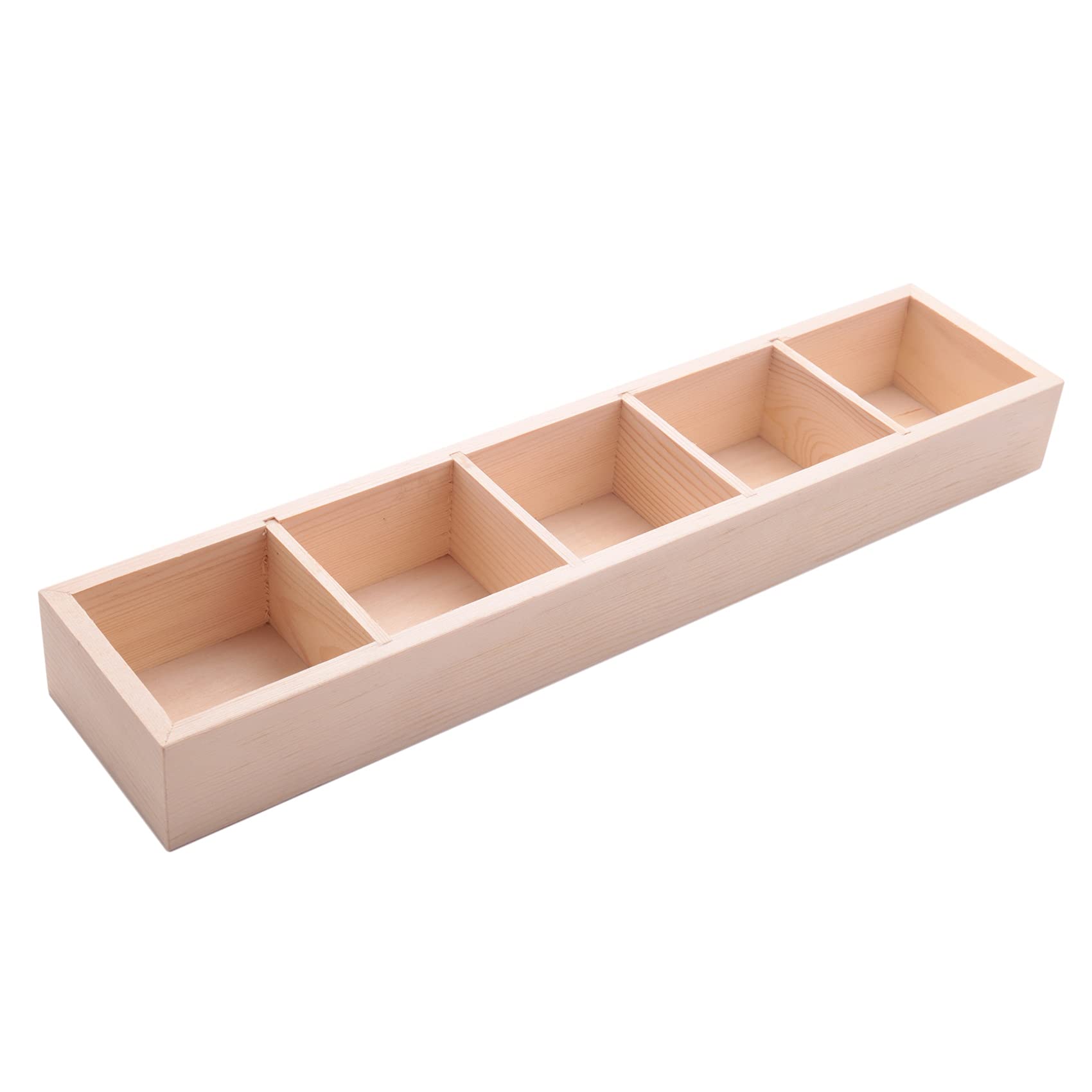 Koawensa Fleshy Flower Iron Ceramics Flowerpot Wooden Box Succulent Plant Flower Pot Rack Planter Bonsai Pot 5 Grid