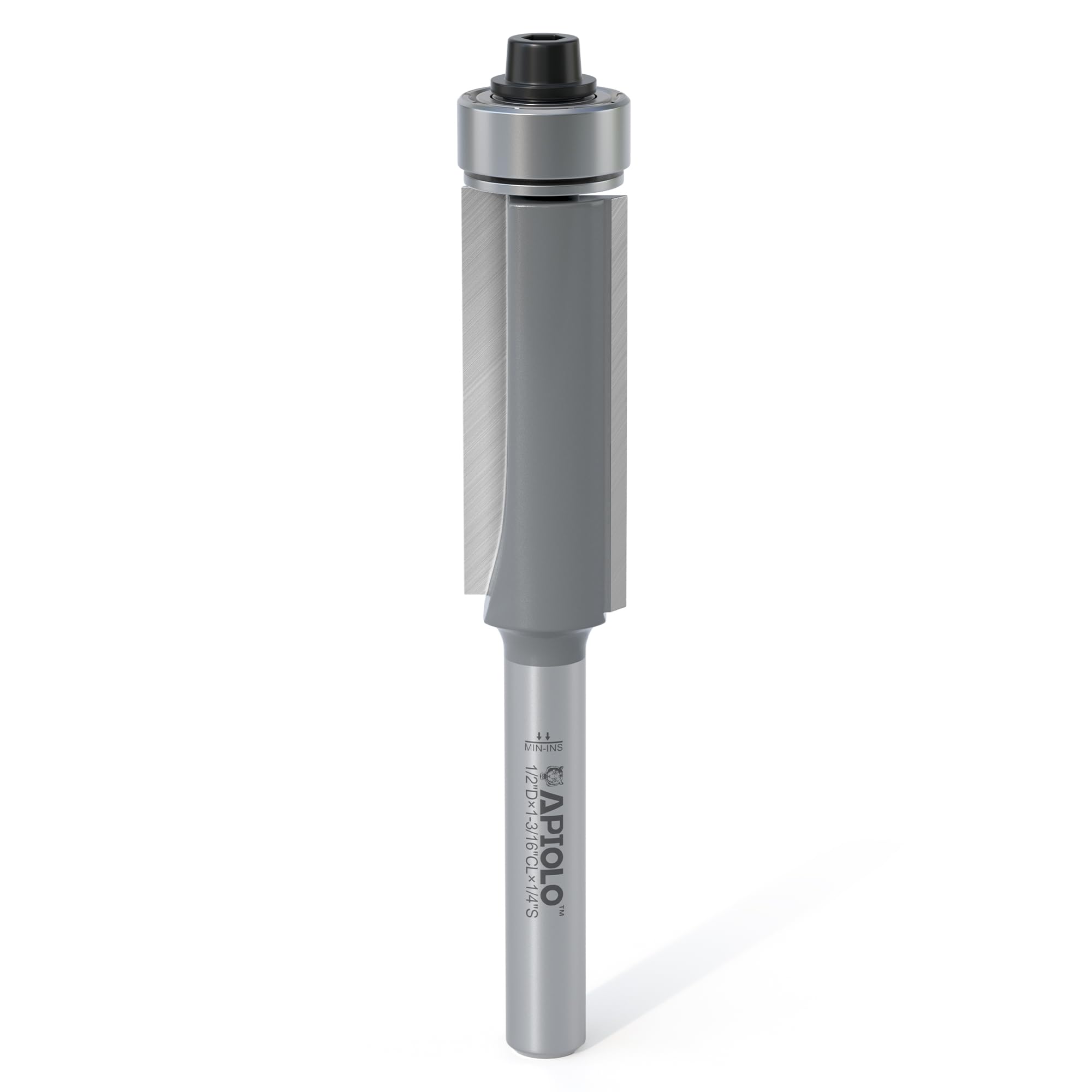 XDENGP Flush Trim Router Bit – 1/4" Shank, 3/8" Cutting Diameter, 1-3/16" Cutting Height – Bottom Bearing For Straight Trim Woodworking