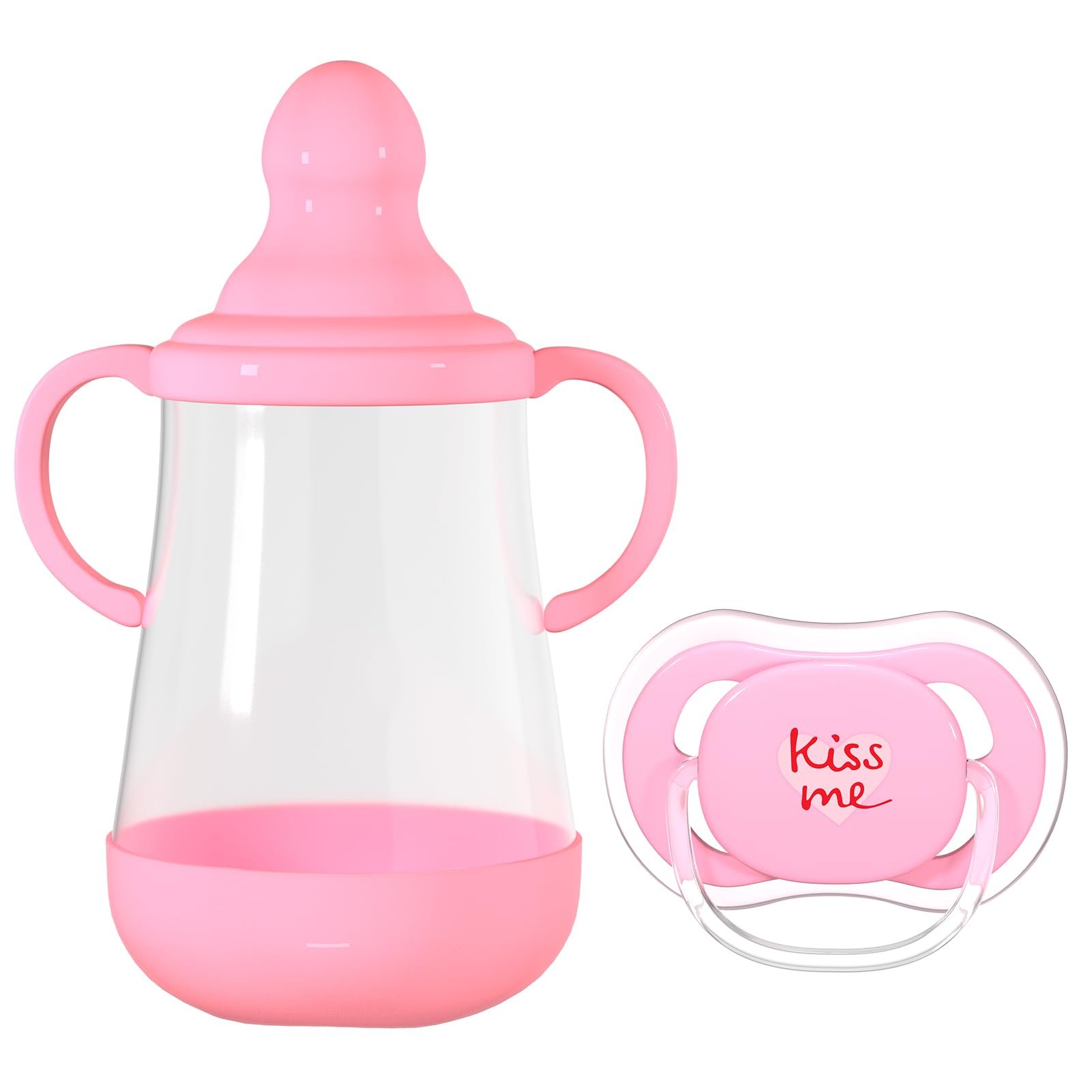 Aori Baby Dolls Feeding Bottle and Magnetic Pacifier Set for Reborn Dolls