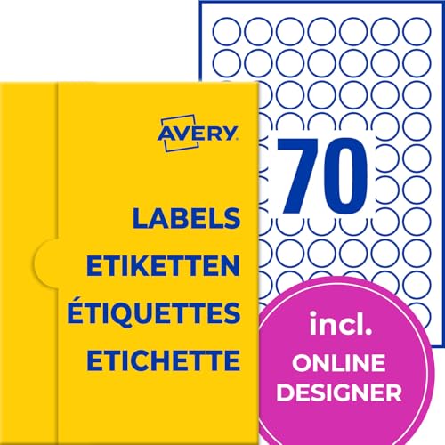 7 000 points adhésifs Ø 25 mm AVERY Zweckform P3414-100 étiquettes rondes permanentes