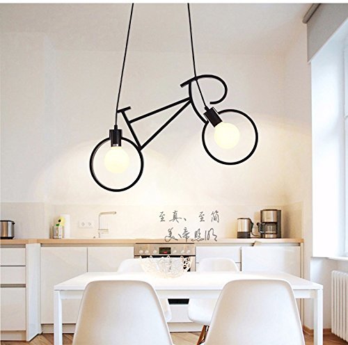 Plafonnier vélo industriel blanc pour éclairage de restaurant et salon moderne