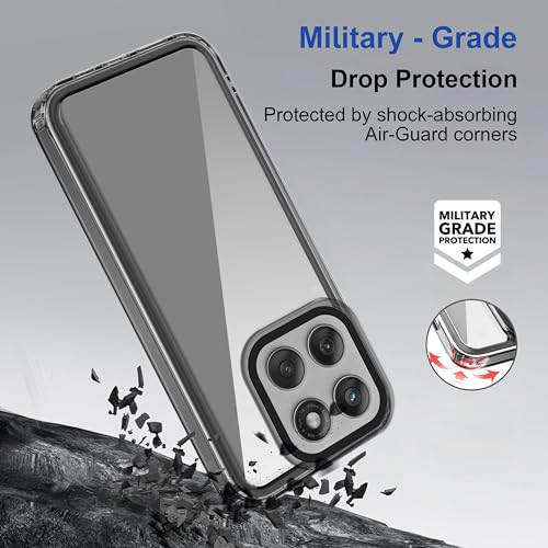 Image of amazon basics Back Case Cover for Motorola Edge 60 Fusion 5G | Compatible for Motorola Edge 60 Fusion 5G Back Cover | Case Cover with Camera Protection | (TPU + PC | Translucent Black)