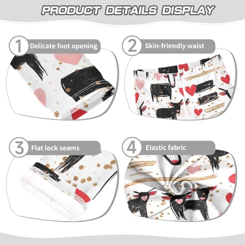 Hearts Cow Polka Dot Girls Casual Leggings for Kids Printed Long Pant Bottoms Stretch and Soft3