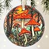 Ceramic mushroom christmas ornament 35 inch hanging decor for tree gift exchange present  urban country home decor