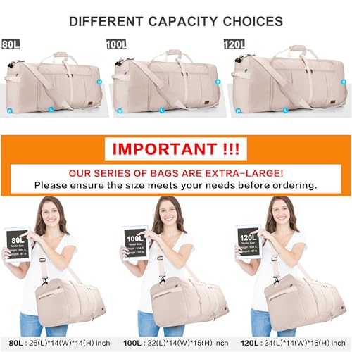 Image of 120L EXTRA LARGE Foldable Waterproof Travel Duffle Bag for Men and Women