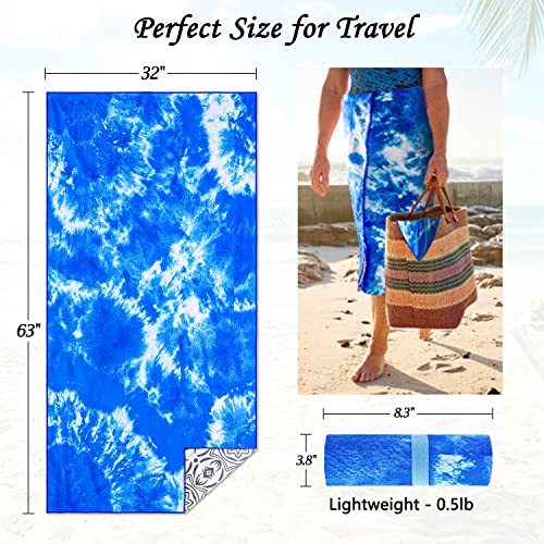 Dolxico Microfiber Beach Towel 32 X 63 Large Sand Free Quick Dry Towel Super Lightweight Travel Towel Personalized Pool Swim Shower Camping Beach Towels Kids Adults Women Beach Accessories Beach Gifts #TOP3